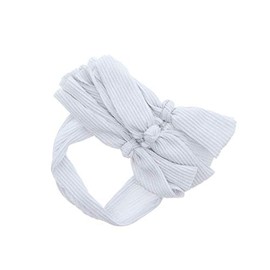 Elastic Sparkly Baby Headband with Three Bows - Silver