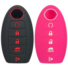 Coolbestda - Juego de 2 fundas de goma con 5 botones para mando a distancia para Nissan Armada Rogue Maxima Altima Sedan Pathfinder 2017 2018 2019