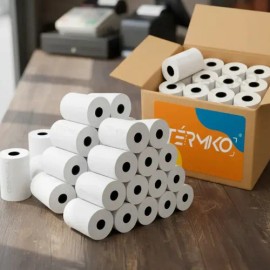 100 Rollos Papel Térmico TERMIKO 57x40mm Blanco Pack
