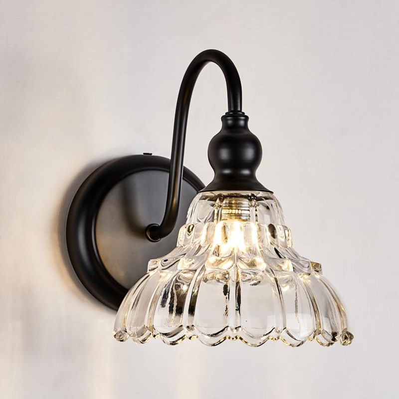 TLOLGT Modern Black Wall Sconce Mini Wall Light Made of