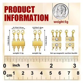 2pcs Necklace Layering Clasp,Multi Necklace Layering Clasp Multi Strand Clasps,Closures Separator Detangler Connector for Jewelry (2PCS)