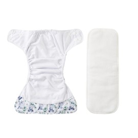 CoolaPeach Baby Cloth Diapers Washable Reusable for Baby Girls, One Size Adjustable Pocket Nappy Cover 5Pcs+5Pcs Microfiber Inserts with Waterproof Diaper Pod (ZP003-C02)