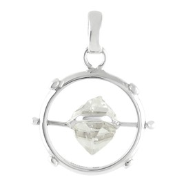 Starborn Herkimer Diamond Spinner Pendant in Sterling Silver
