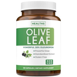 Super Strength Olive Leaf Extract Capsules - Vegan Non-GMO 750mg Olive Extract with 20% Oleuropein Antioxidant Supplement for Immunity Skin and Heart Health Support - Made in The USA (4 Month Supply)