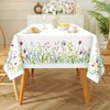 Arquiel Tablecloth Wild Flowers, Tablecloths Washable Rectangular Tablecloth Spring Leaves