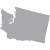 Picniva Silver Washington WA map Removable Vinyl Wall Decal Home Dicor 3 inchs Wide