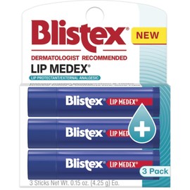 Blistex Lip Medex Stick, 0.15 oz cada uno, hidratación avanzada, alivio medicado con enfriamiento, calma y protege, restaura el equilibrio de humedad saludable en los labios, 3 unidades, 1 paquete