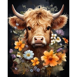 Cow Stamped Cross Stitch Kits for Adults Beginners, DIY Animals Cross Stitch Patterns Kits Printed Dimensions Needlepoint Kits,Crafts Embroidery Kits for Home Decor