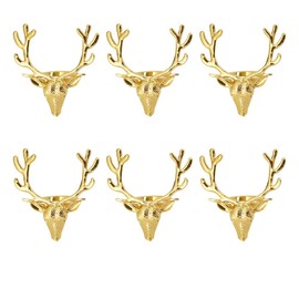 CENPEK 6pcs Gold Deer Napkin Rings Holders for Wedding Home Table Decoration Napkin Holder
