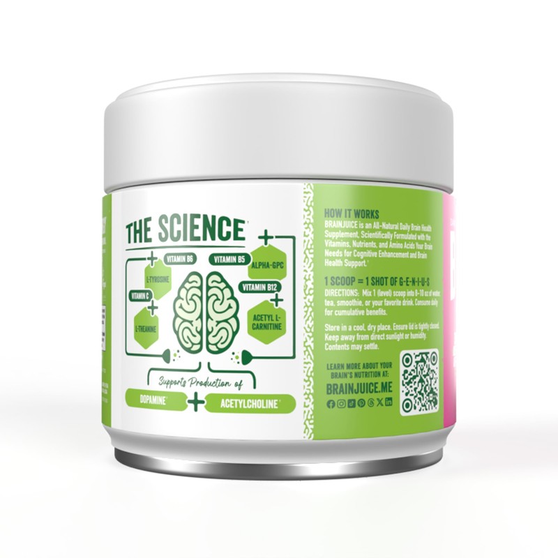 BrainJuice Nootropics Brain Support Supplement, Gluten Free Powder for Energy