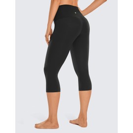 CRZ YOGA Womens Butterluxe High Waisted Capris Workout Leggings 17 Inches - Lounge Buttery Soft Yoga Pants Black X-Small