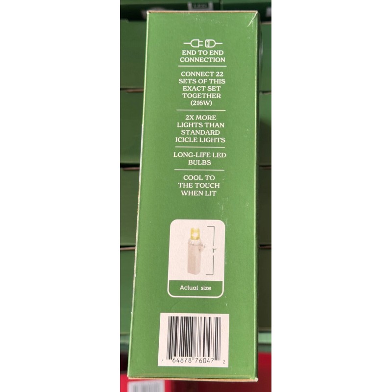 Holiday Time 200-Count WARM White LED High-Density Icicle Lights white