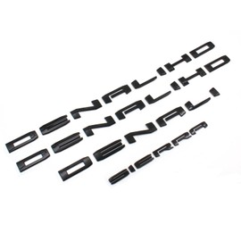 Mnneryss 4PCS Gloss Black Door Denali HD Rear Denali Sierra Emblems Letters Compatible with 2019-2024 Sierra 1500 2500hd 3500hd (Denali HD Gloss Black)