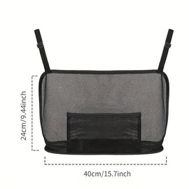 Car Seat Back Hanging Storage Bag, Car Seat Back Storage Mesh Bag With Pocket, Debris Storage Net Pocket, Car Interior Accessories For Stowing & Tidying