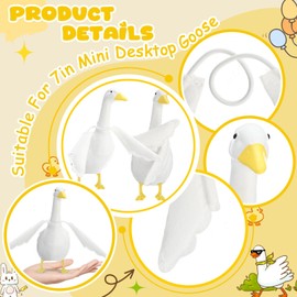 Civaner Porch Goose Wings Downy Poseable Swinging Goose Outfit for Lawn, Patio, Outdoor Statue Decoration (7 Inches)