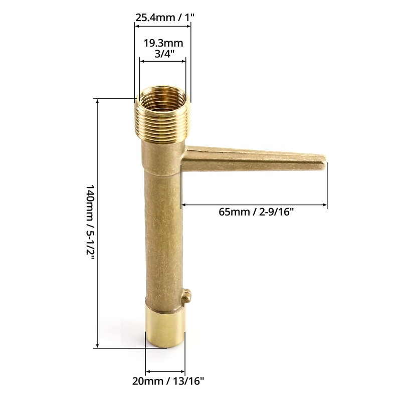 QWORK Quick Coupling Valve Key, 3/4 Inch Brass Irrigation Tool