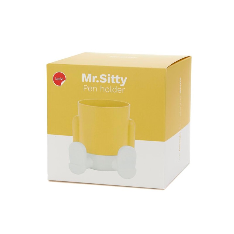 balvi Mr. Sitty Pen Holder Yellow Coloured and Original Design