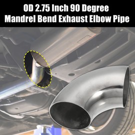 X AUTOHAUX 2pcs OD 2.75 Inch 90 Degree 1.5mm Thickness Mandrel Bend Elbow SS304 Stainless Steel Bend Tube Exhaust Elbow Pipe for Car Modified Exhaust System