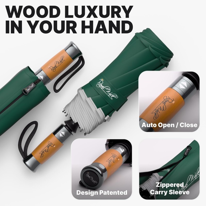 Royal Walk Windproof Folding Travel Umbrella Compact and Strong Luxurious