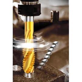 cSeao Metric Thread Tapping Tool M2/M2.5/M3/M4/M5/M6/M8/M10 Machine Screw Tap Set Titanium Spiral Flute Drill Taps, 9 Pieces