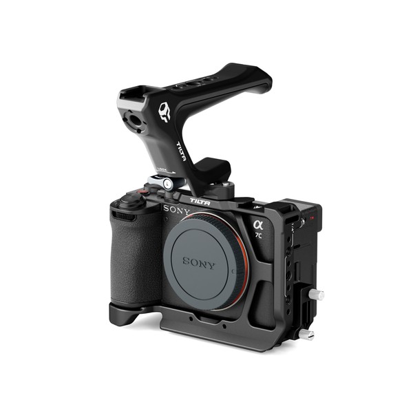 Tilta Half Camera Cage Compatible with Sony a7C II / a7C R Light Kit - Includes Cage, NATO Top Handle, and 18mm NATO Rail Attachment (Black)