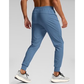 Pudolla Men's Lightweight Sweatpants with Pockets Ultra 4-Way Stretch Joggers Gym Workout Runing Athletic Track Pants(Slate Blue M)