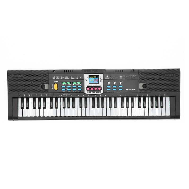61Key Mini Electric Piano Black MultiFunctional Studio Toy with Microphone