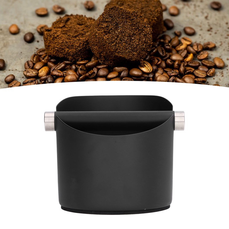 Coffee Grounds Bucket Stainless Steel Rubber Coffee Dump Bin for