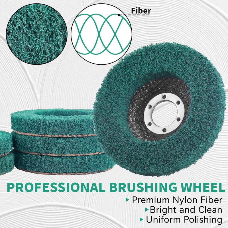 BaiNuo Nylon Fiber Polishing Wheel, 4.5-Inch Angle Grinder Sanding Disc,