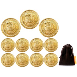 Hi_State_Clear Button for Blazer, Gold Buttons, Metal Buttons, Blazer Buttons, Suit Buttons, Gold Buttons, Cuff Buttons, Button Gold, Lightweight, Button Set, Set of 11, Includes Original Storage Bag