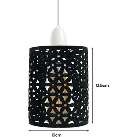 DC VOLTAGE 2 Pack of Pendant Light Shade Metal Drum Shaped Lampshade Industrial Easy fit Ceiling Indoor Wire cage Lampshade for Kitchen Living Room Corridor(Black)