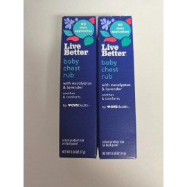 Live Better Lot Of 2-Live Better Baby Chest rub With eurcalyptus & lavender 0.56 oz