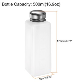 HARFINGTON Solvent Alcohol Dispenser 500ml(16.9oz) Push Down Liquid Dispenser Pump with Sealing Stainless Steel Lid for Acetone Cleanser Polish Remover, White