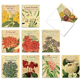 The Best Card Company - 10 Assorted Flower Cards Blank (4 x 5.12 Inch) - All Occasion Floral Greetings Boxed - Say it with Flowers M1710BN
