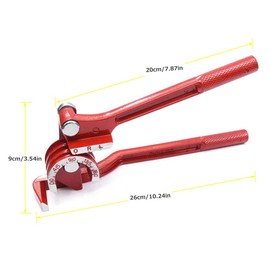 Tube Bender, Pipe Bender, For Manual Pipe Processing, Air Conditioning Piping, Core Pipe Bending, Plumbing Tool, Copper Pipe, Bending Tool, 180°, 0.32, 0.3, 0.4 inches (6 mm), 0.3 inches (8 mm), 0.4 inches (10 mm), Compatible with Sizes Red