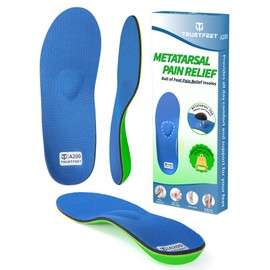 Trustfeet - Plantillas resistentes para aliviar el dolor metatarsiano para metatarsalgia, neuroma de Morton, alivio del dolor de la bola de los pies, fascitis plantar, soporte de arco ortopédico para zapatos para hombre y mujeres-A
