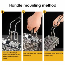 Taco Fryer Basket, Stainless Steel Taco Shell Fry Basket Tortilla Frying Basket, Taco Shell Maker Deep Fry Basket with Detachable Handle, Taco Holder Stand for Commercial and Home Use