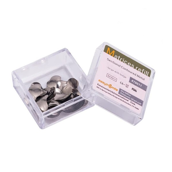 EASYTODENTA Dental Matrix Bands 50PCS Sectional Contoured Metal Matrices System
