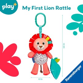 Ravensburger Play+ Shake & Rattle - Lion | Bright Colors & Rattle Sounds | Engages Auditory & Visual Skills | On-The-Go Play