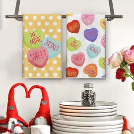 Yarcooly Valentines Day Kitchen Towels Galentines Day Dish Towels Happy Valentines Day Decor Valentines Day Decorations for Home Party