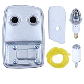 Adefol String Trimmer Exhaust Muffler Kit for Husqvarna 124L 125L 128C 128CD 128L 128LD with Air Filter, Fuel Filter, Fuel Line, Spark Plug Replacement Parts 574031502, 530150253 Accessories