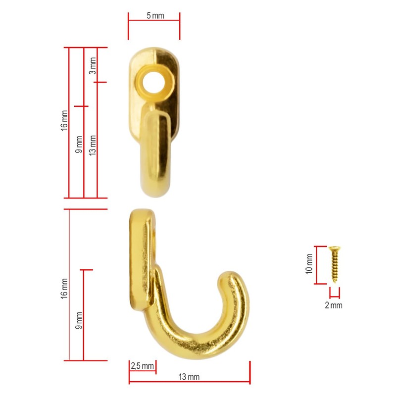 Fuxxer 20 x Mini Iron Hooks Decorative Hooks Picture Hooks