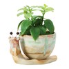 Creative Co-Op Stoneware Snail Planter, Reactive Glaze, (Each One Will