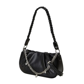 TeeYee 2 Replaceable Straps Cloud Shape Shoulder Y2K Bag Chain Woven Mini Hobo Handbag Clutch Tote Bag Purse Fresh Style Satchel