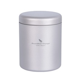 Boundless Voyage Titanium Tea Caddy Tea Canister Ultralight Portable & Small Round Kitchen Food Storage Container for Loose Tea Ti3209D 120ml