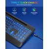 Wireless Keyboard with 7 Colored Backlits, Wrist Rest, Phone Holder,