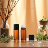 aoukoslt 2Pcs Brown 50ml Glass Essential Oil Roller Bottles -