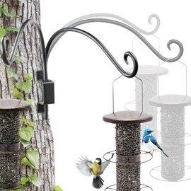 Lifyzoon Swivel Bird Feeder Hanger Hook: Swivel Hanging Plant Bracket Outdoor - Wall Mount Hanging Hook for Bird Feeder 16-Inch