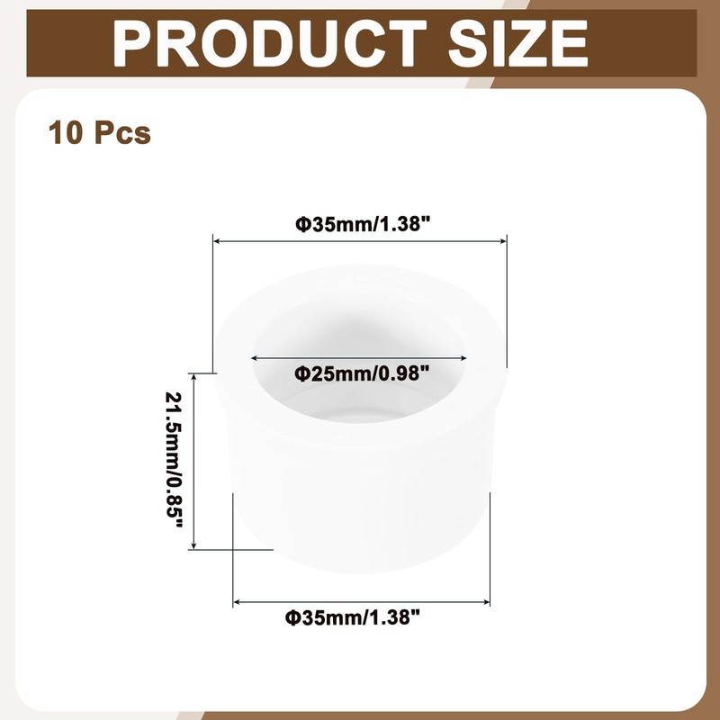 uxcell 10 Pcs PVC DWV Reducer Bushing 1" x 3/4"(Socket