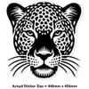 Extra Large 460mm 'Leopard Face' Permanent Sticker Decal for Cars/Windows/Bins/Walls